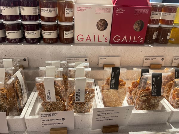 Early morning traveler documents Gatwick Airport and Crawley bakery visit