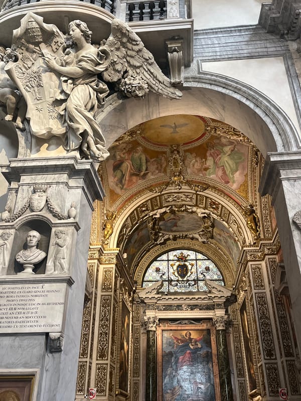 Tourist captures ornate chapel interior at Rome basilica