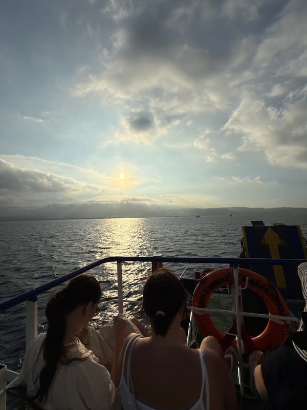 Ferry passenger captures sunrise scene in Melaya, Indonesia
