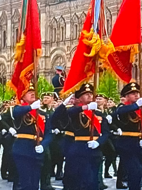 Military parade with Russian Navy sailors in Belokurikha