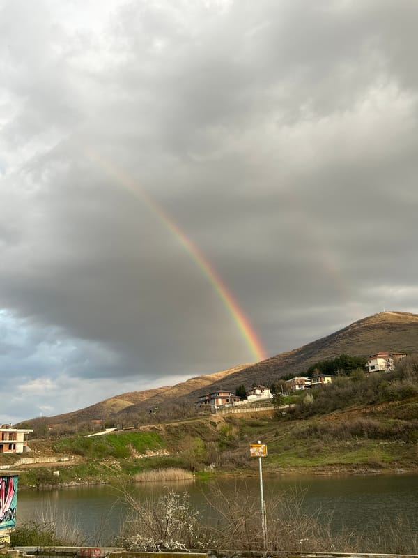 Rainbow spotted over Markovo, Bulgaria mountains Saturday afternoon