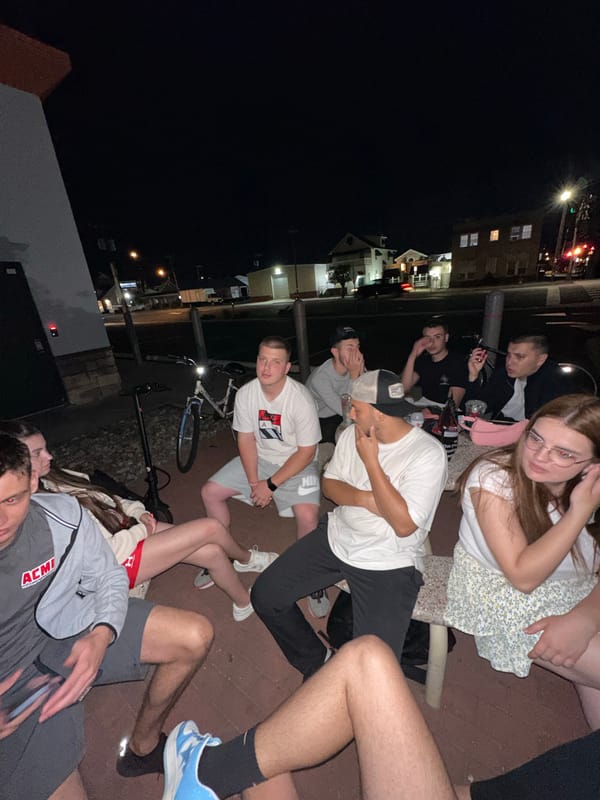 Late-night hangout near the Godfrey clock in Ocean City
