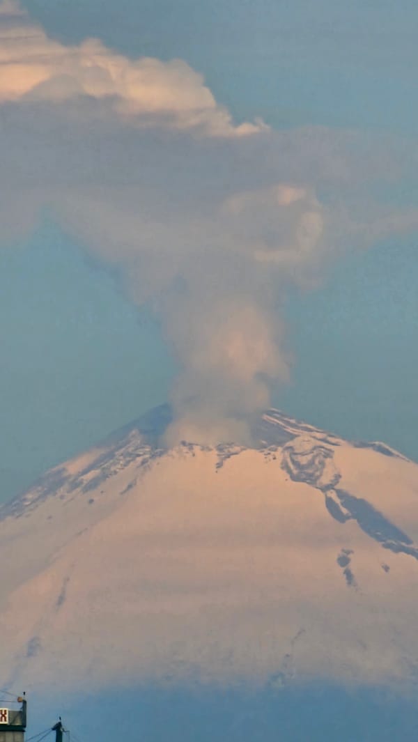 Popocatépetl volcanic activity witnessed from multiple Puebla locations