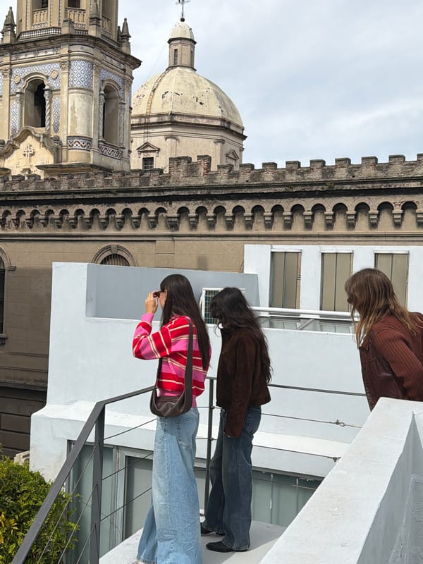 Casual Buenos Aires moments: rooftop photography, patio gardening, door inspection