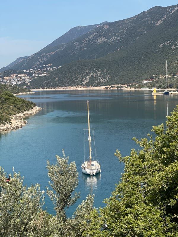 Boat spotted drifting in Kaş bay waters, Turkey