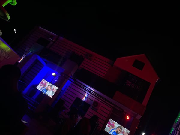 Soccer viewing night at Golden Weekend bar in Tumfure