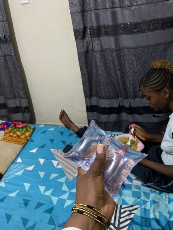 Casual evening meal and home details in Rafin Par, Nigeria