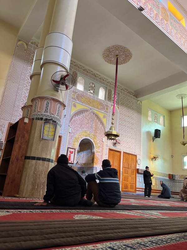 Prayer service observed at mosque in Fez, Morocco