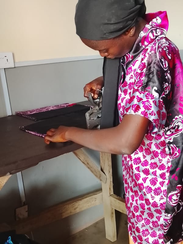 Women work in tailoring workshop in Akwanga, Nigeria