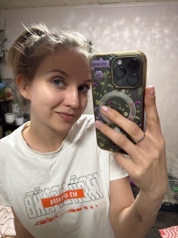 Woman documents personal moments at home in Izhevsk, Russia