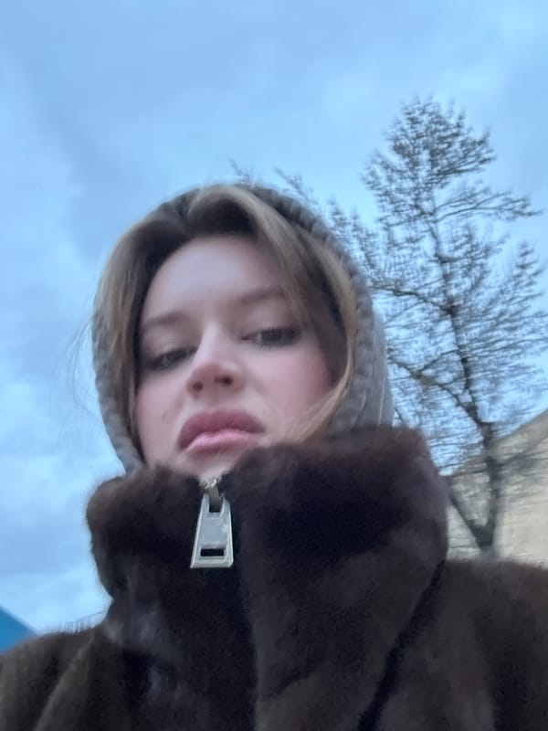 Person takes selfie outdoors in Hrodna during spring