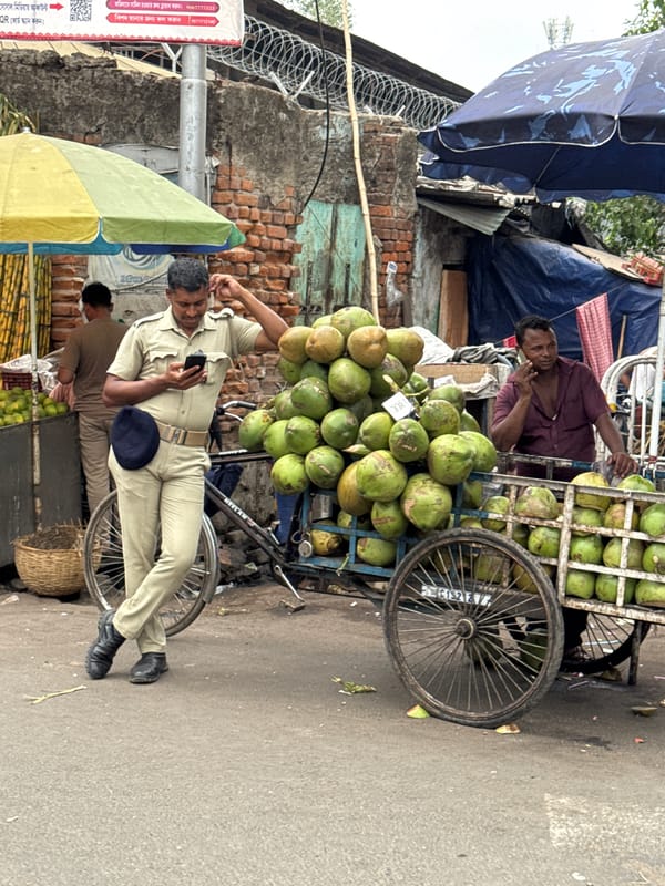 Morning street life documented in Kolkata rickshaw district