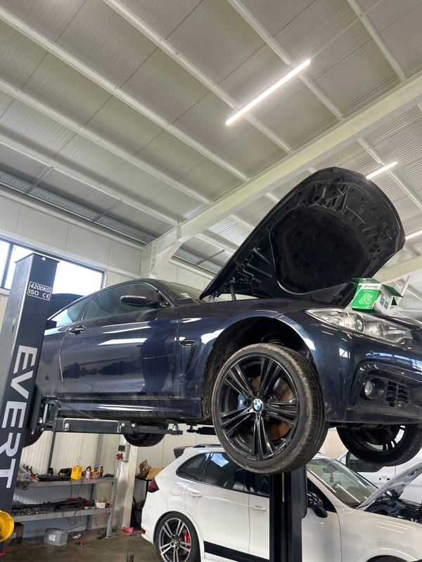 Cars elevated for maintenance at Bulgarian garage facility