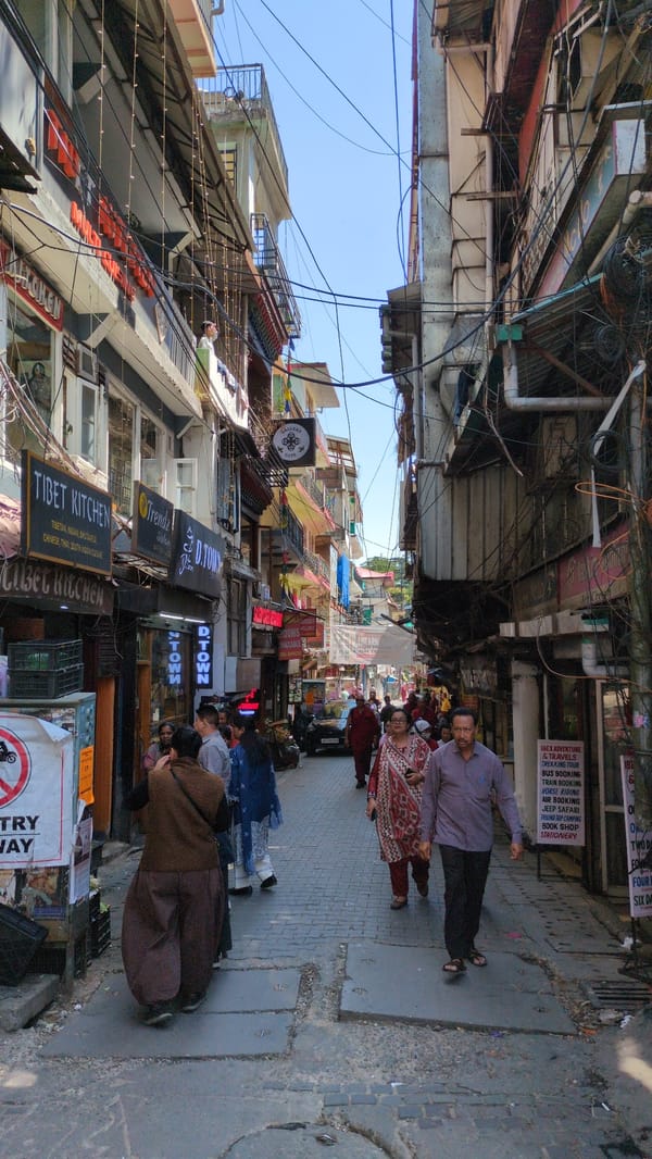 Morning street life documented in Bhagsu, India