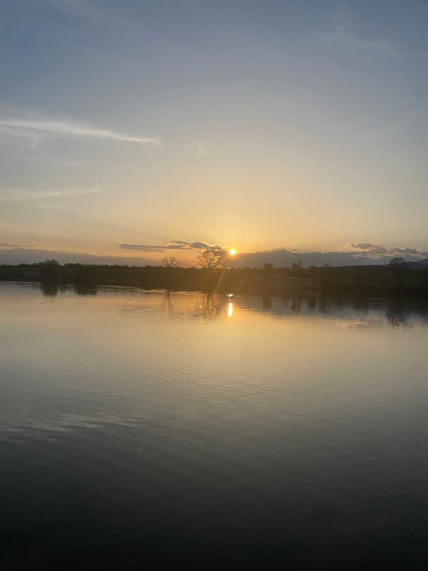 Sunset reflections captured at Hisarya park lake, Bulgaria