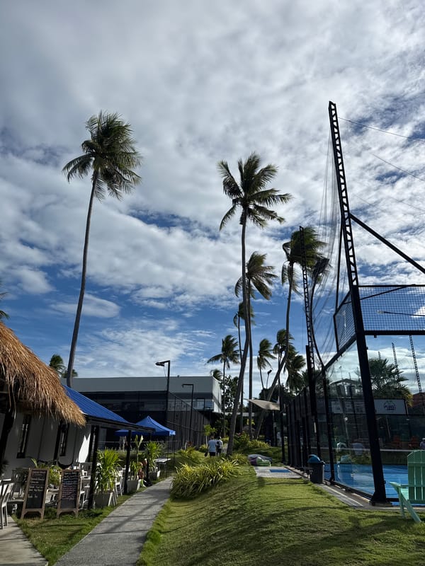 Padel day at a tropical court in Baan Plai Laem
