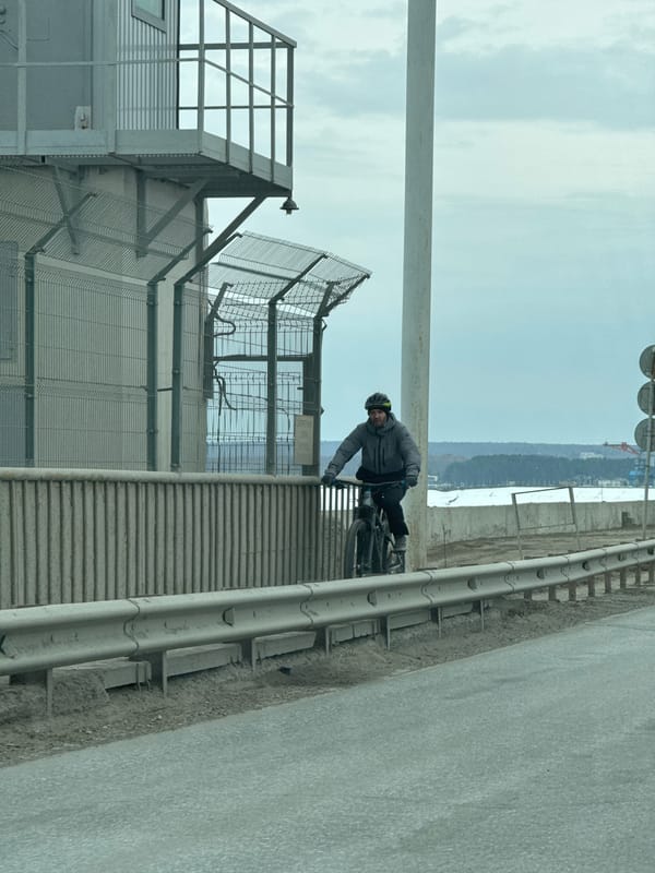 Cyclist and construction activity observed in Chaikovsky, Russia