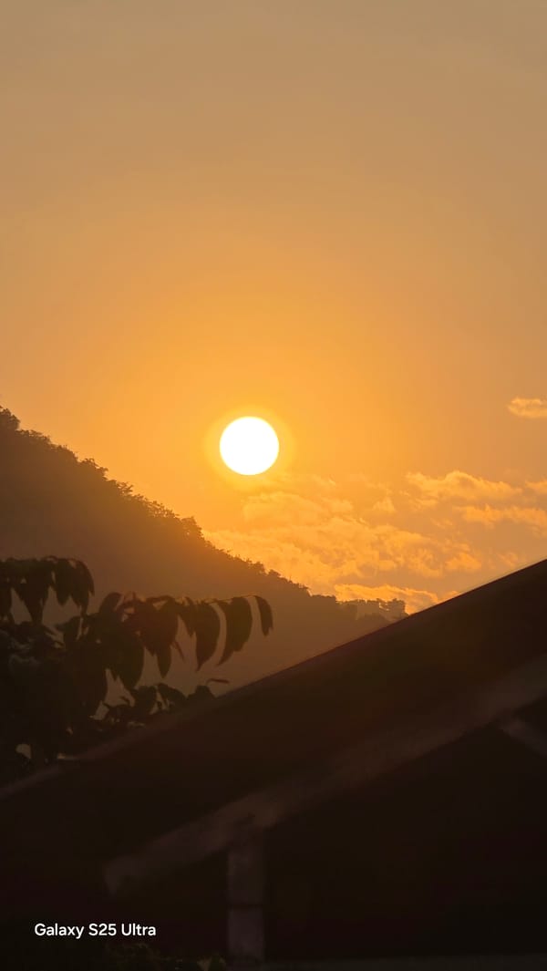 Sunset observed at Bac Natural Heritage Area, Vietnam