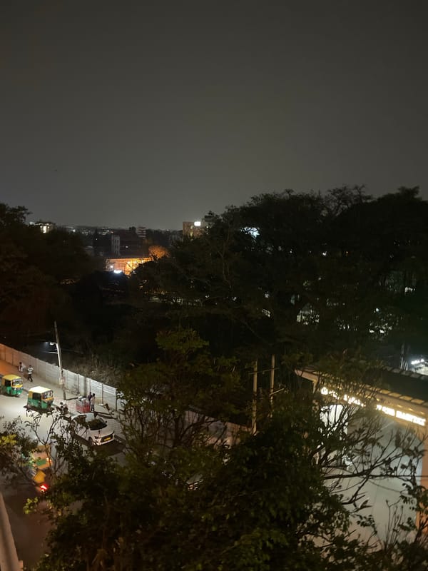 Nighttime urban scenes documented across Bengaluru streets and highways