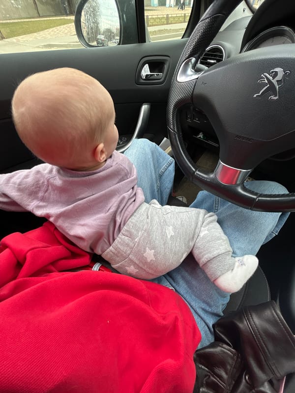 Unrestrained baby observed near steering wheel in Moscow car