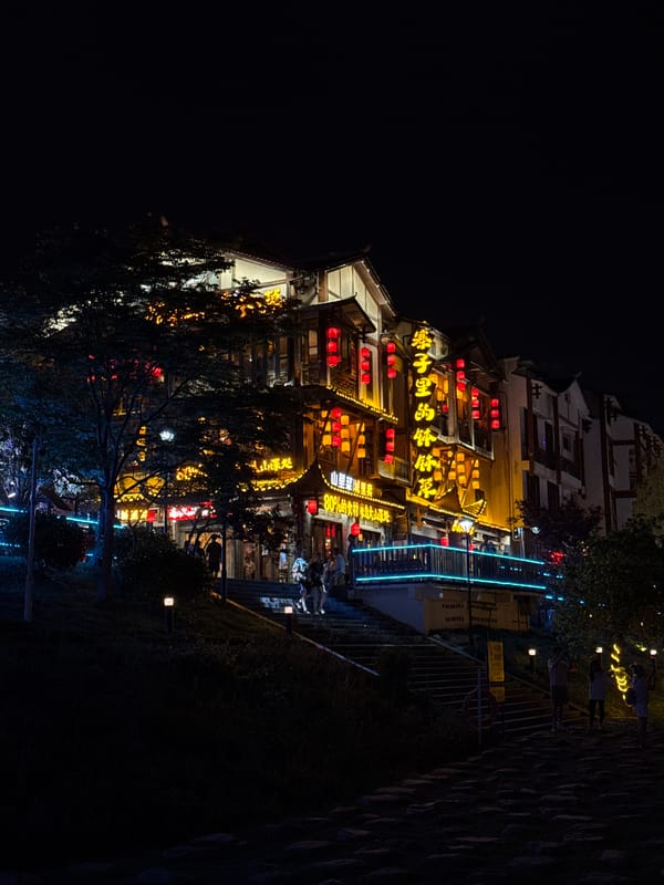 Evening light festival documented in Wulingyuan, China