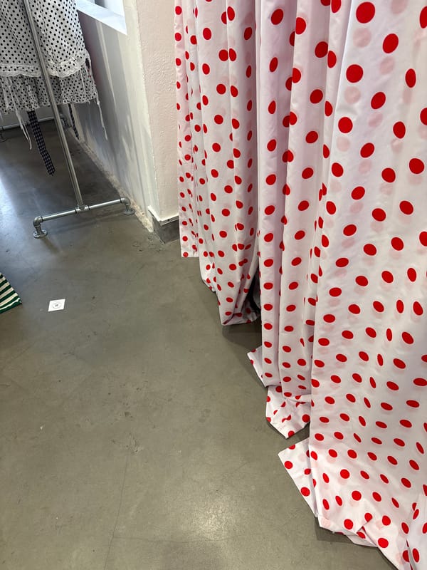 London clothing store changing room captured from above