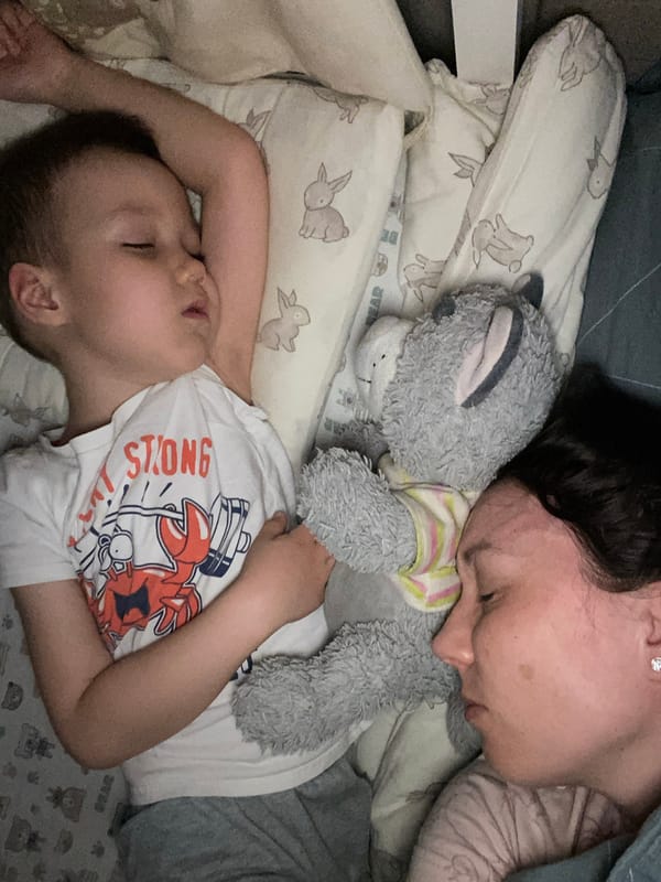 Mother and child sleep peacefully in Chaikovsky, Russia