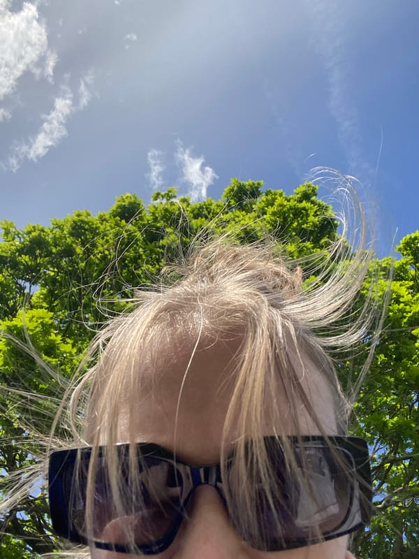 Person photographed in London park on sunny afternoon