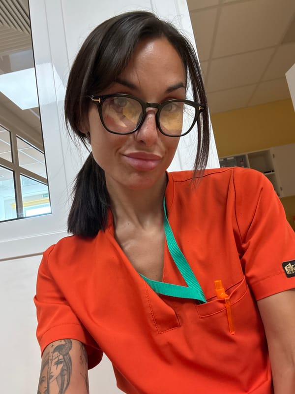 Healthcare worker selfie in Pleven, Bulgaria