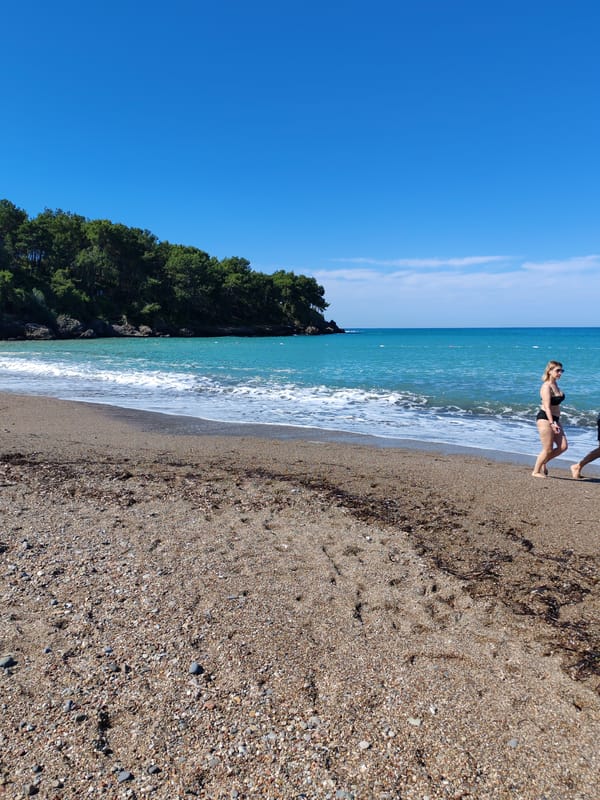 Early morning beach life documented in Alanya, Turkey