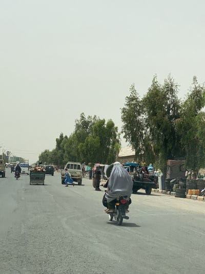 Regular traffic flow observed on Kandahar street