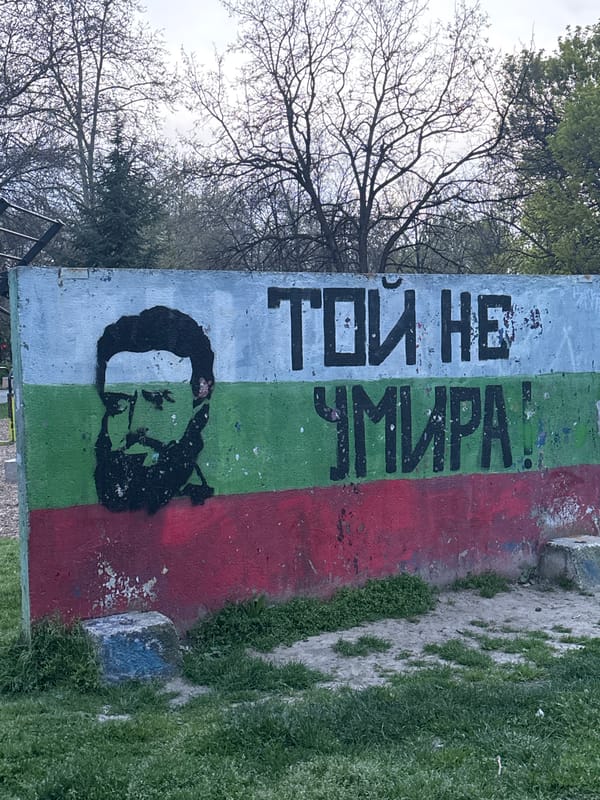 Patriotic graffiti with portrait appears on Plovdiv concrete structure