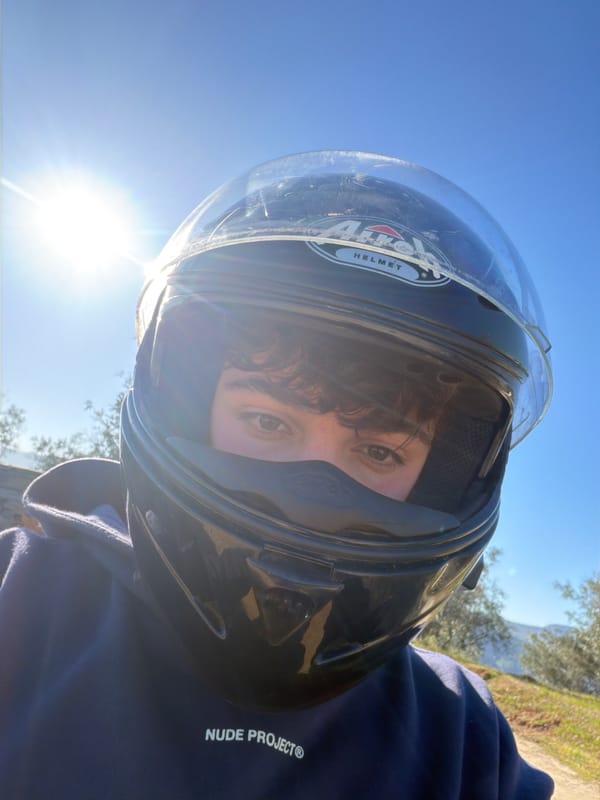 Motorcyclist in AIROH helmet photographed in Vila Real, Portugal