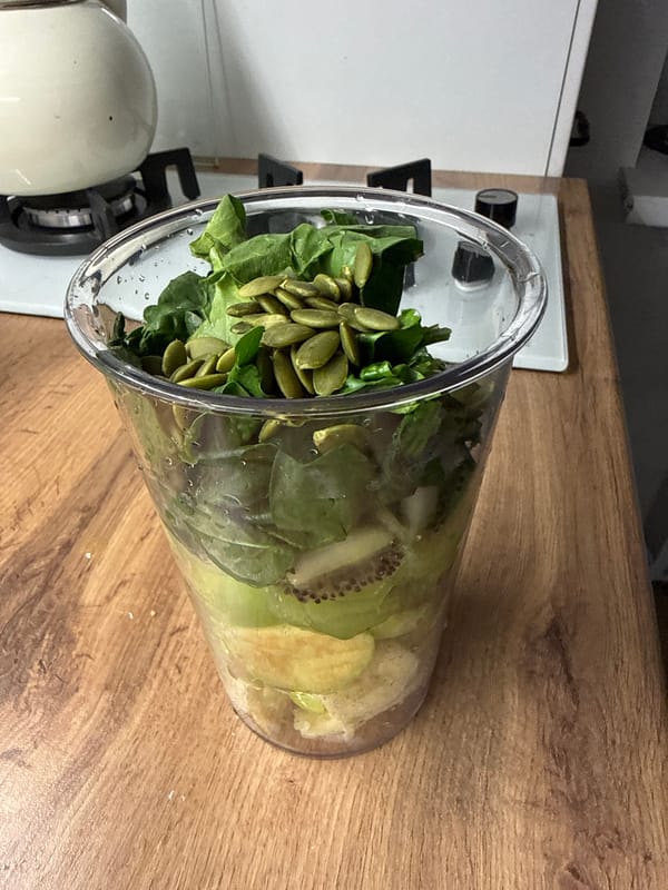 Kitchen meal prep with vegetables and fruit observed