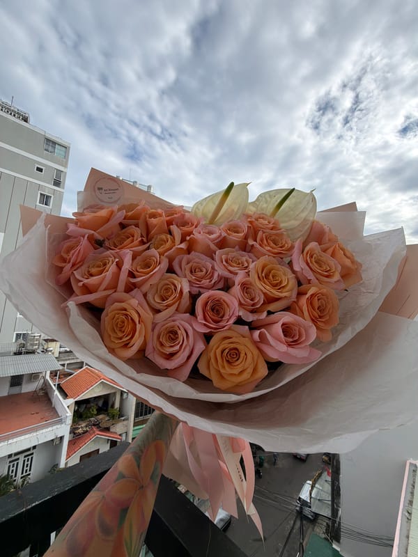 Flowers and city views on a cloudy morning in Nha Trang