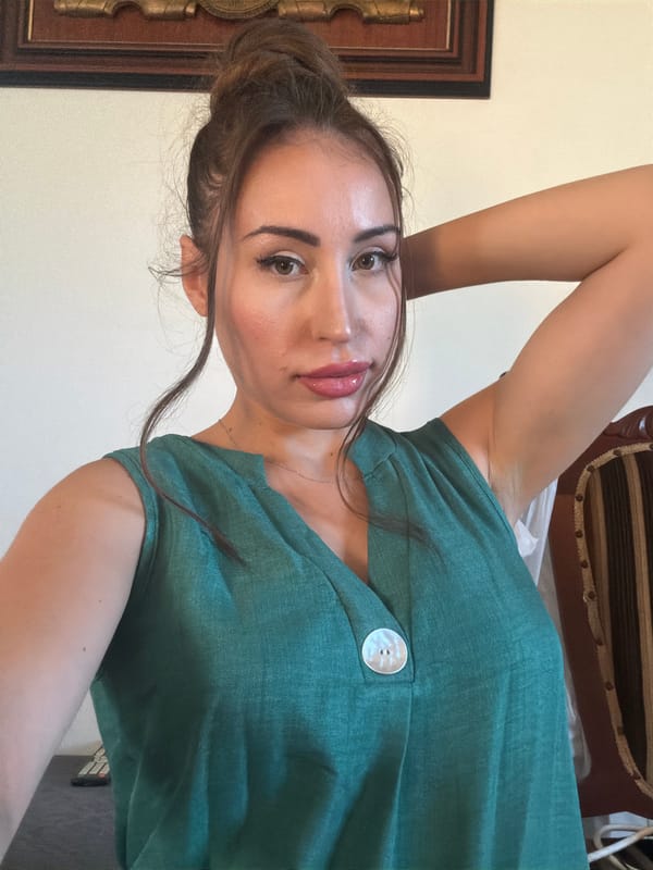 Woman documents morning selfies and breakfast in Cyprus