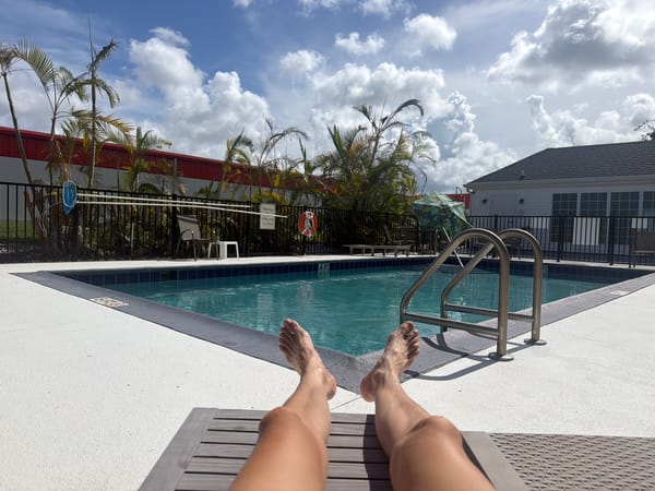Poolside poker night in Palm Bay, Florida