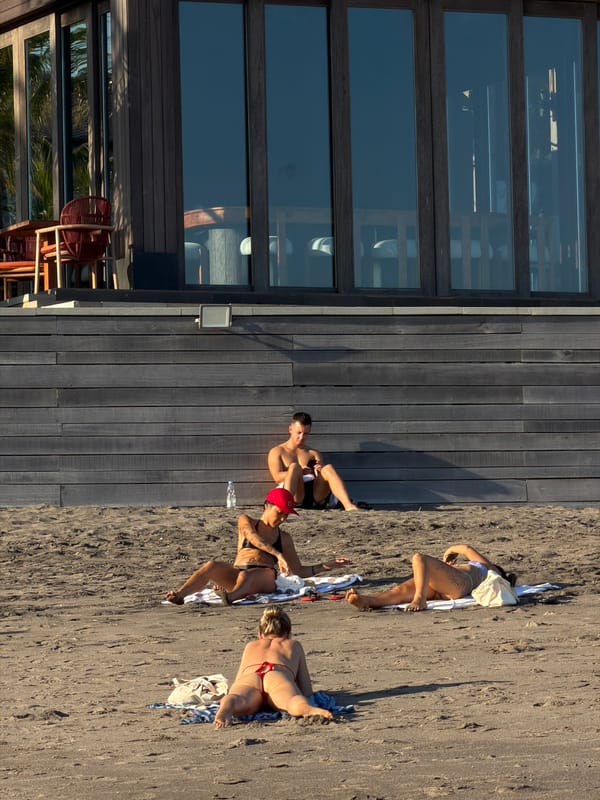 Beach day scenes in North Kuta, Indonesia