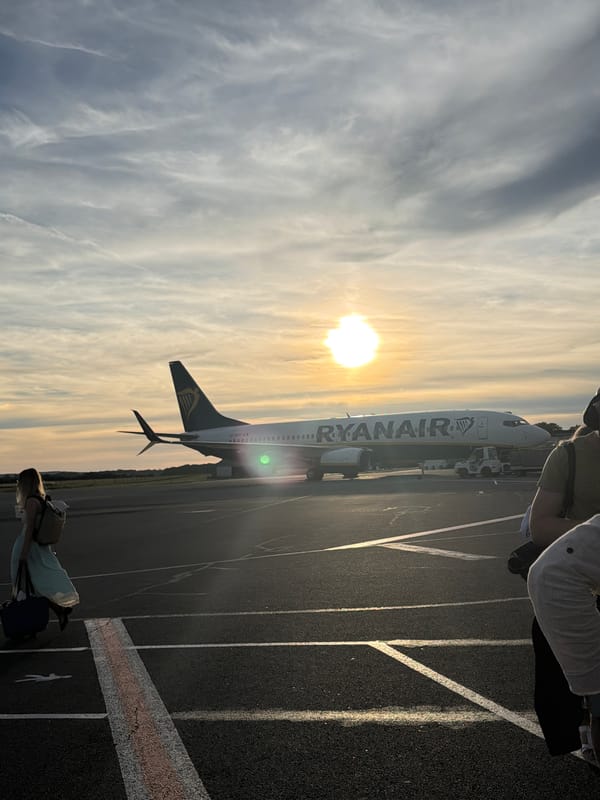 Sunset over the tarmac at Beauvais–Tillé Airport