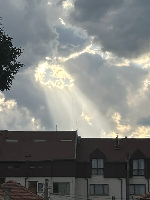 Dramatic sky observed over Bansko, Bulgaria