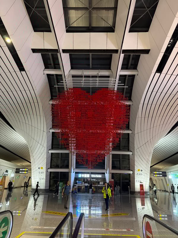 Beijing area scenes capture art installations and shopping