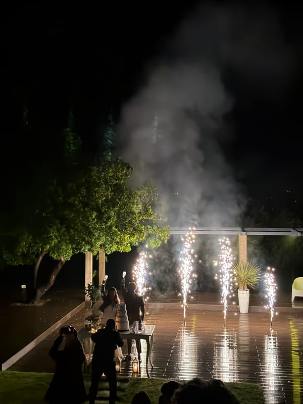 Wedding celebration with fireworks captured in Vila Real, Portugal