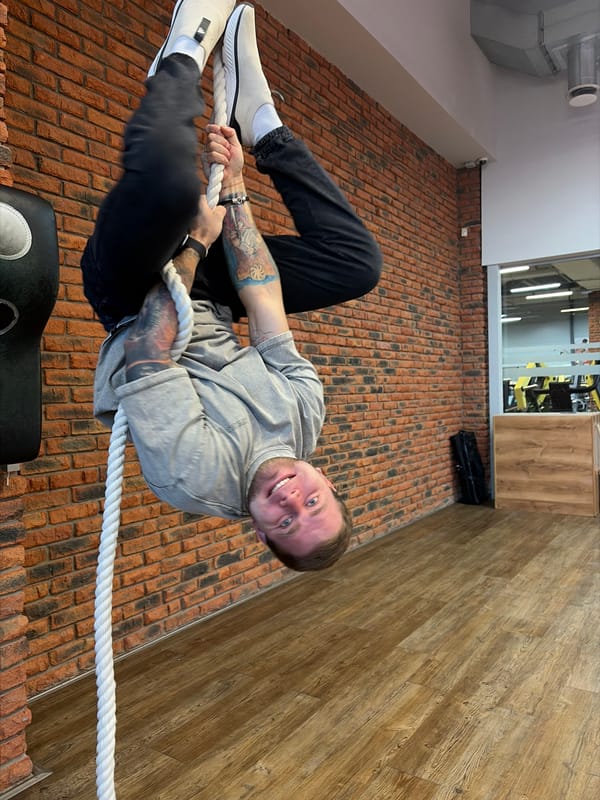 Man exercises with rope at Chaikovsky gym