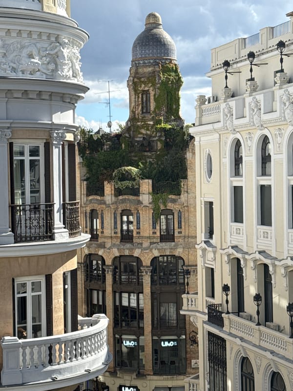 Historic Madrid street architecture captured by witness
