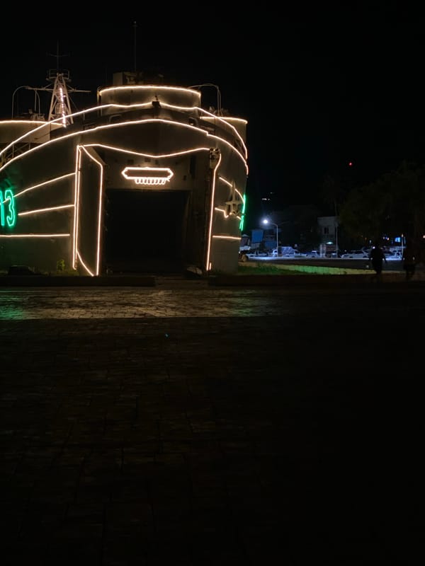 Nighttime scenes captured in illuminated Baan Don Sai, Thailand