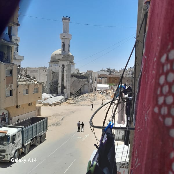 Extensive building damage documented in Khan Yunis morning scenes