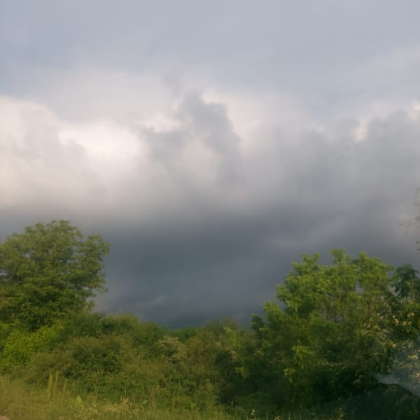 Dark storm cloud observed over Strazhitsa, Bulgaria treeline
