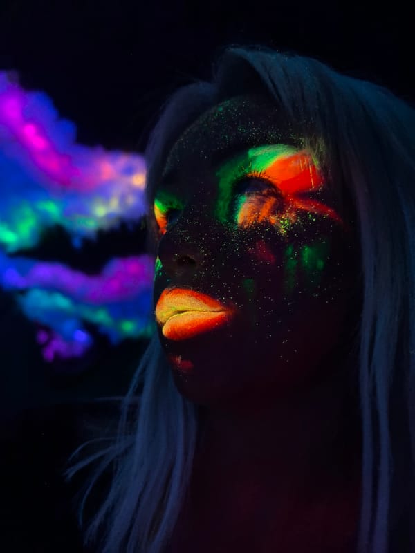 UV light portrait session captured in Noviy Russia