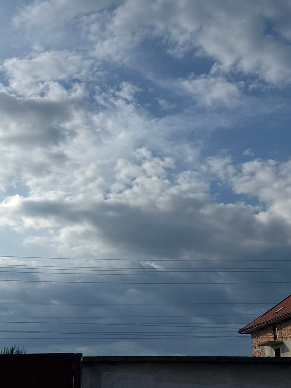 Cloudy afternoon sky documented in Sarnevo, Bulgaria