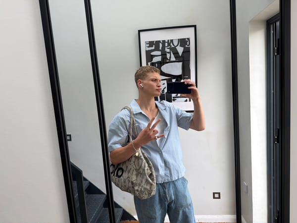 Mirror selfie in modern London interior space